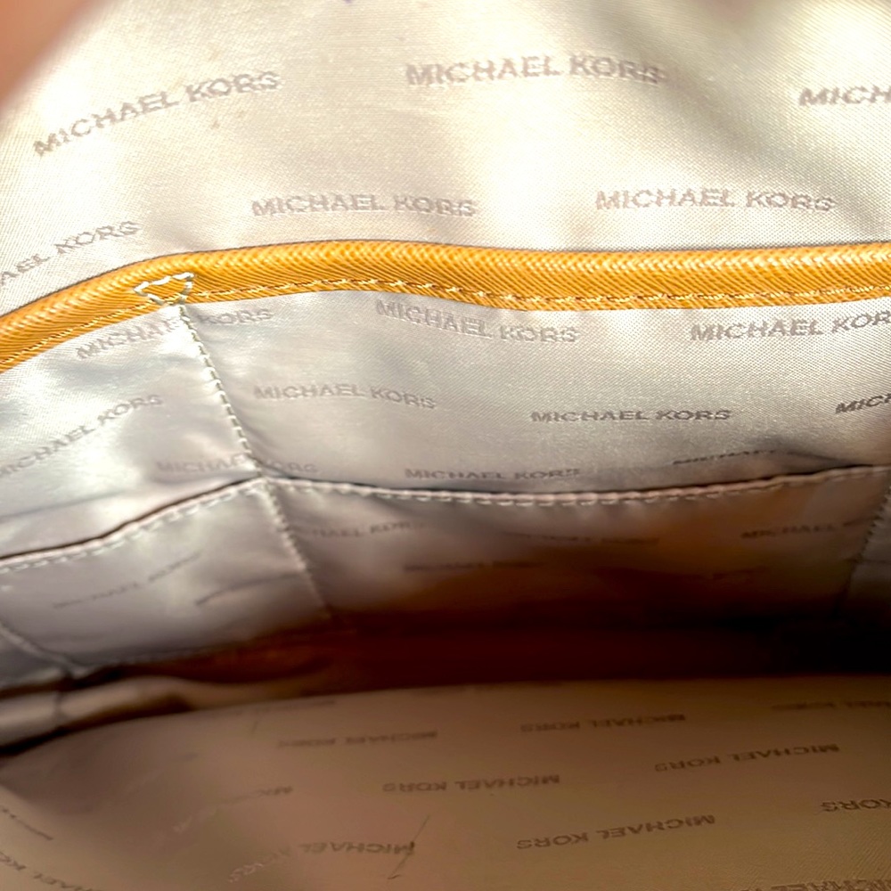 Michael Kors Brown and Tan Monogram Tote Shoulder Bag - Picture 4 of 11